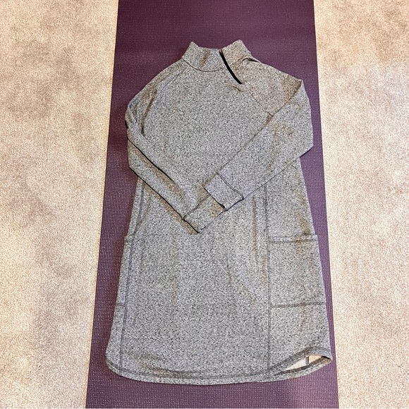 Talbots Asymmetrical zip terry dress Gray - MP with pockets! - Picture 2 of 12